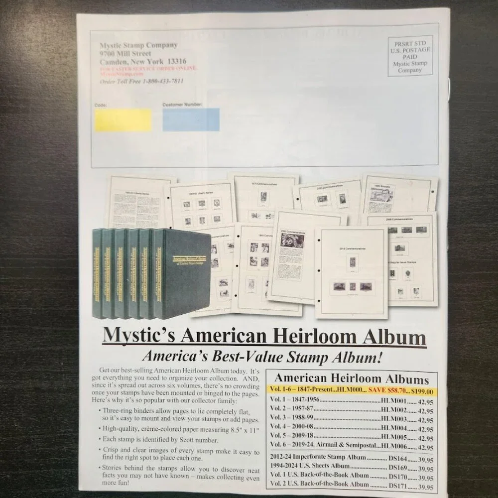 Mystic's U.S. Stamp Catalog Stamp Collectors Philately Philatelist Book United S
